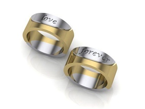 love forever ring gold jewelry weeding rings 3d print model - Mito3D