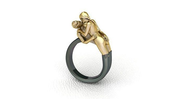 amar anel joalheria argolas ouro imprimível prata Casamento diamante jóia moda mulher jóias namorados 3d print model - Mito3D