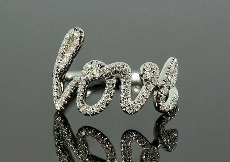 amor anillo oro joyería joya diamante anillos mujer Moda ligero Boda plata imprimible 3d print model - Mito3D