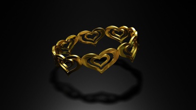 el amor anillo la joyería dólar símbolo de fortuna concepto oro boda brillante compromiso gem dedo moda modelo los anillos imprimible sterling 3d print model - Mito3D