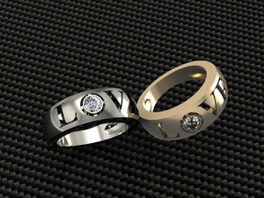 l'amour anneau de 007 bijoux l'anneau joyau mariage l'engagement or la saint-valentin gem jour dames les anneaux 3d print model - Mito3D