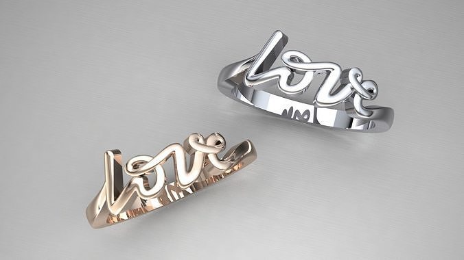 love ring 3d model ringlove printable celebration birthday marry silver gold luxury jewerly fashion jewelry diamond rings solid inscription beauty hungary pendants 3D print model - Mito3D