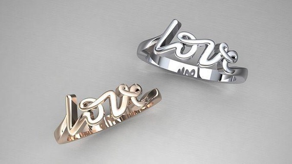 love ring 3d model ringlove love printable celebration birthday marry silver gold luxury jewerly fashion ring jewelry diamond rings solid inscription beauty hungary pendants  3d print model - Mito3D