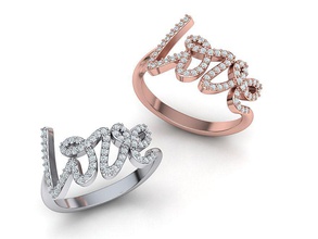 amar anel diamantes imprimível modelo palavra joalheria diamante luxo casamento noivado moda eua canadá europa frança ouro argolas amor precioso 3d print model - Mito3D