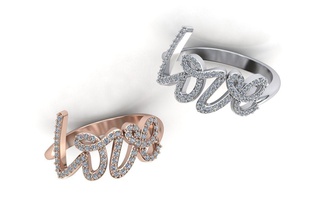 love ring diamonds jewelry buy 3d model 3dmodel diamond gold rings word silver usa canada 3d print model - Mito3D