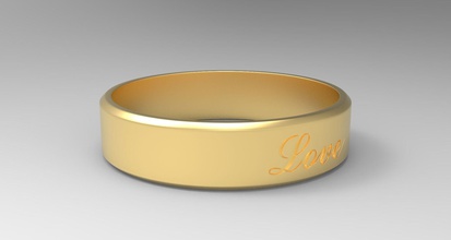 liebe ring gold mode glasiert leuchtenden druckbar sterling finger schmuck juwel hochzeit engagement design ringe 3d print model - Mito3D
