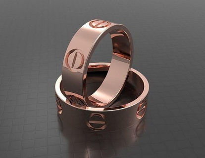 Liebe Ring Schmuck Silber druckbar Diamant Hochzeit Engagement Mode Platin Weiß Juwel europäisch Französisch Marke Finger Gold Ringe 3d print model - Mito3D