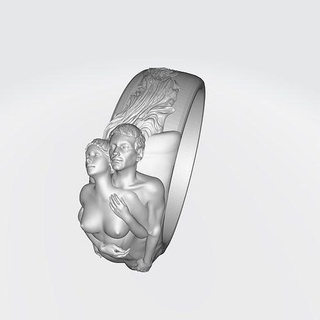 love ring printable 3d model jewelry jewelryring art design anatomy people body rings 3d print model - Mito3D