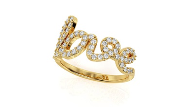 l'amour de l'anneau r f 0049 bijoux brillant pendentif états-unis canada l'europe l'engagement mariage 14k la conception mode d'argent or joyau les courbes boucle d'oreille anneaux 3d print model - Mito3D
