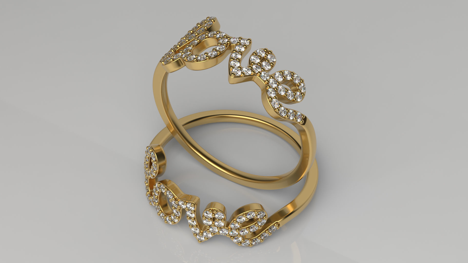 love ring size 6 gold silver printable gem brilliant jewelry rings gift happy fashion beauty 3D print model - Mito3D