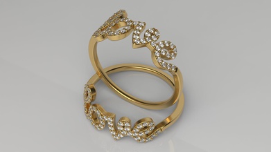 Liebe ring Größe 6 gold Silber bedruckbar ist gem genial Schmuck Ringe Geschenk glücklich Mode Schönheit 3d print model - Mito3D