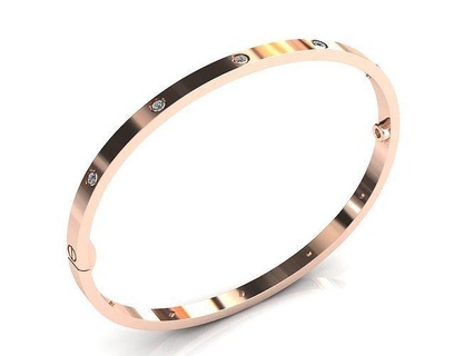 amar pequeno pulseira 16 cm joalheria ouro diamante imprimível pulseiras gema jóias jóia noivado Casamento brilhante moda Projeto marca luxo clássico esterlina prata 3d print model - Mito3D