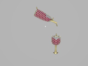 şarap kolye 54 aşk takı mücevher altın Gümüş elmas platin parlak taş brillante gem yüzük küpe bilezik 3d print model - Mito3D