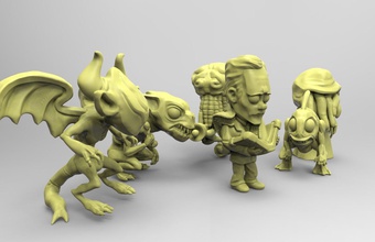 lovecraft sammlung gruppe of figuren coleccion chibi miniaturen brettspiele spiele spielzeuge spiel zubehör 3d print model - Mito3D