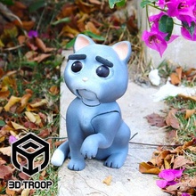 lovely angry cat love animal cute 3dtroop art toy kid pet articulated movement fun sculptures flexible games toys 3d print model - Mito3D