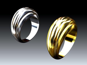 unisex rings wellig design täglich tragen gold silber golden ring silbern paar ringe doppelt routine schön schick bezaubernd stilvoll täglich welle schmuck 3d print model - Mito3D