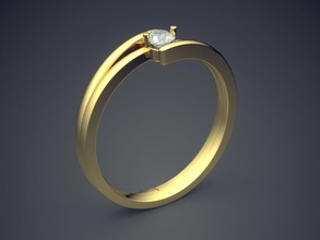 lovely perfect little engagement ring small diamonds jewelry gold jewel jewellery rings wedding diamond brilliant cad gem platinum printable silver detail design 3d print model - Mito3D
