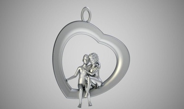 lovers necklace abstract accessory art couple design elegance element fashion gift glamour golden heart jewelery love pendant romantic shiny valentine jewelry necklaces 3d print model - Mito3D