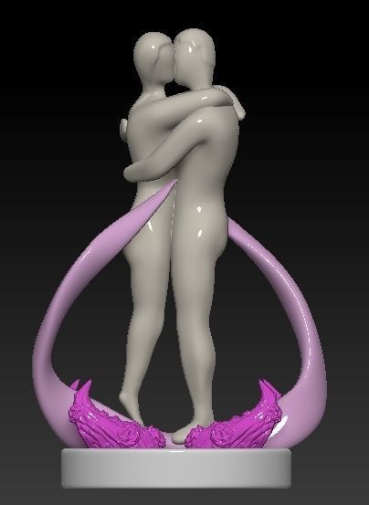 a loving couple love hug rotate kiss games toys 3D print model - Mito3D