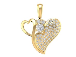 loving heart pendant 1879 jewelry fashion accessories gold diamond man men woman women unisex design fengshui pendants 3d print model - Mito3D