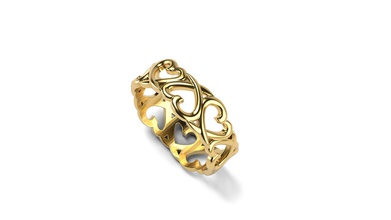 coração amoroso do anel jóias ouro o cad design de prata jóia printable moda beleza anéis 3d print model - Mito3D