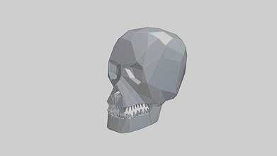 low poly humano cráneo cabeza escuela politécnica lowpoly poligonal decoración hueso óseo accesorio accesorios collar persona esquelético cara esqueleto cerebro casa 3d print model - Mito3D