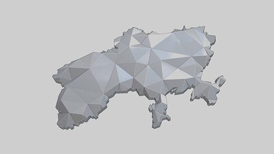 low-poly map ukraine mounted wall poly lowpoly polygonal decoration accessory decor ua chart topographic geopolitical cartography geography geographical location ukrainian house 3d print model - Mito3D
