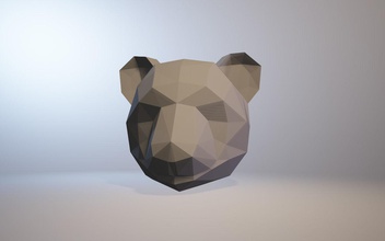 low poly panda model düşük poli kağıt zanaat işi pepakura hayvan karton katlama baş ganimet duvar iç yazdır dekor dekorasyon heykel dilek ev 3d print model - Mito3D