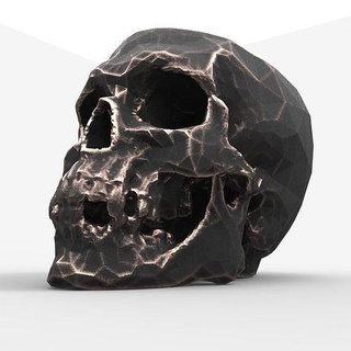 low-poly skull 3d print anatomy art sculpture bone people statue lowpoly pot concrete sculptures 3d print model - Mito3D