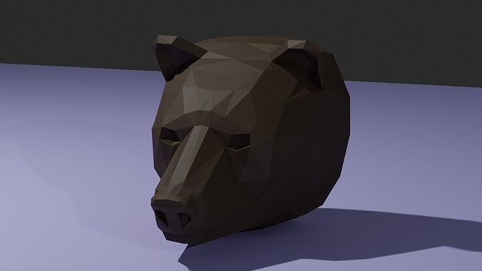 poli Urso cabeça animal pobre natureza urso mamífero criatura cara arte esculturas 3D print model - Mito3D