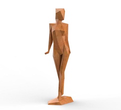 poly abstrait fille figure femme mode mannequin personnage corps sculpture statue isolé art sculptures 3d print model - Mito3D
