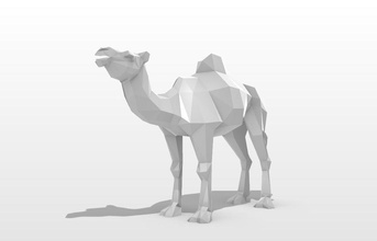 poly camel lowpoly 3dprint art figure sculpture deco abstract animal statue sculptures 3d print model - Mito3D