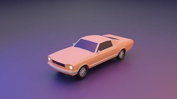 low poly car mustang vehicle sport racing ford american usa blender print lowpoly games toys 3d print model - Mito3D