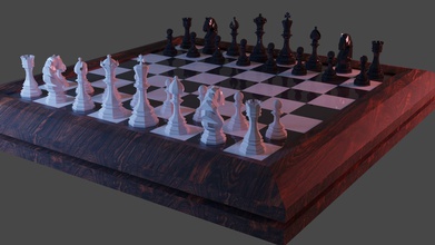 poly chess set pawn queen knight horse rook king chessboard board lowpoly beautiful glossy shiny awesome victory competition mate games toys 3d print model - Mito3D