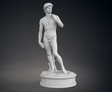niedrig poly David Statue Goliath Michelangelo Skulptur Kunst Marmor escultura Religion Bibel scannt Repliken 3d print model - Mito3D