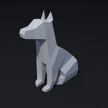 low poly dog art origami geometric statue lowpoly figurine polygonal doggy abstract sculpture shape deco sculptures 3d print model - Mito3D