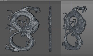düşük poli ejderha sanat 3d model poly heykelcik heykel amblemi bas fantezi deco çokgen üretme draco yılanlar Çin dekorasyon yükleme diğer 3d print model - Mito3D