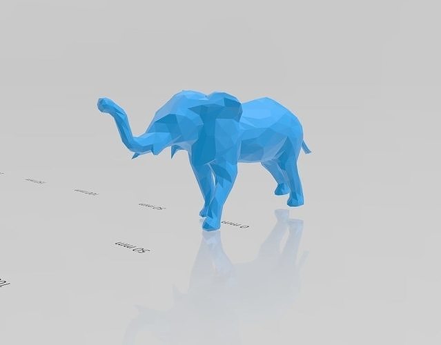 low poly elephant animal animals mammal nature art statue sculpture safari zoo wild african sculptures printable wildlife jungle lowpoly 3D print model - Mito3D