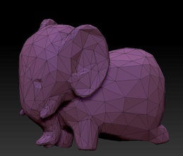 low poly elephant games-toys 3d print games toys 3d print model - Mito3D