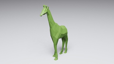 low-poly giraffe Kunst lowpoly - Spielzeug wild Tier savannah Figur drucken afrikanischen Dekoration Skulpturen 3d print model - Mito3D