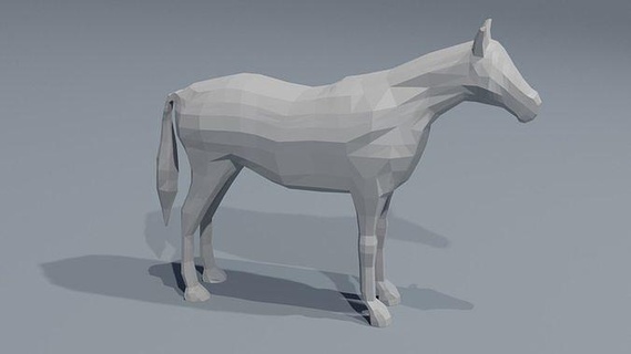 low poly horse 3d print nature mammal wild forest west animal art illustration printing lowpoly farm 3dprint artiodactyls blender polygon 3d print model - Mito3D