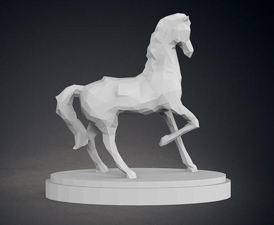 Basso poli cavallo statua cavalo caballo cheval animali animale natura estatua figura scultura arte sculture 3d print model - Mito3D