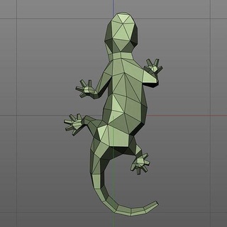 niedrig poly Eidechse Reptil Tier Lowpoly Origami polygonal Kunst Figur Drachen Skulpturen 3d print model - Mito3D