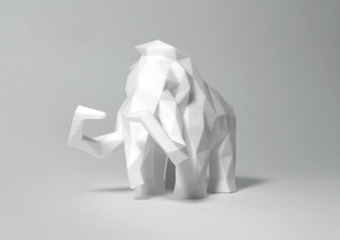 poly mammut papier skulptur of elefant kunst tier miniaturen figuren facettiert modern statue skulpturen spiele spielzeuge 3d print model - Mito3D
