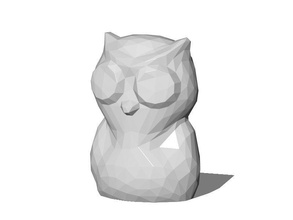 baja poli búho art owl de aves animal mascota otros 3d print model - Mito3D