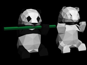 poly panda prêt papier artisanat lowpoly animal papercraft décor jouet gamins loisir diy 3d print model - Mito3D