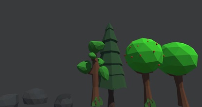 low poly plants games-toys tree forest winter summer fruit elm games toys game accessories 3d print model - Mito3D