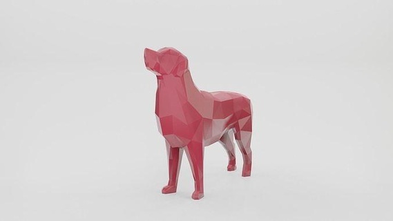 low poly retriever golden labrador dog pet mammal toy art decoration figure sculptures 3d print model - Mito3D