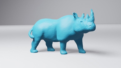 low poly rhino rhinoceros sculpture africa animal wild toy decoration mammal art desk savannah creature sculptures 3d print model - Mito3D