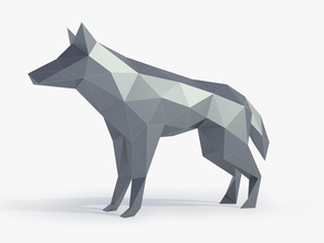 poly wolf sculpture dog fox animal statue art faceted geometric modern stl 3d printing printable printed sculptures 3d print model - Mito3D